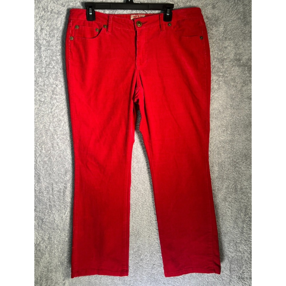 Red Corduroy Straight Leg‎ Pants Juniors 15 Stretch Mid Rise Y2K